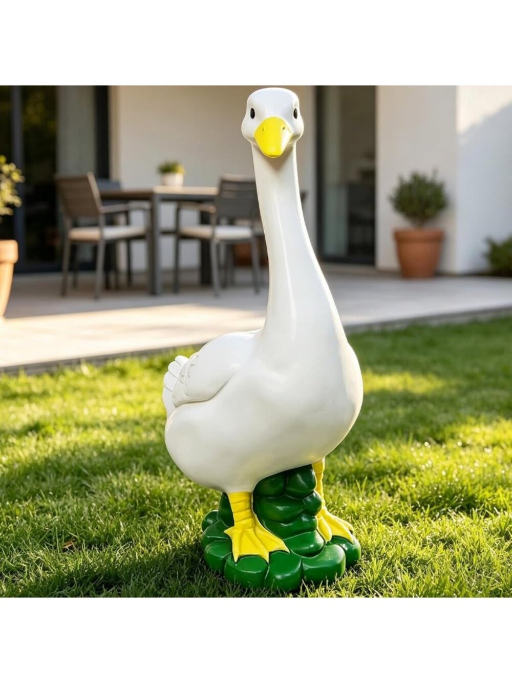20" Large Resin Goose Statue - Charming Indoor & Outdoor Garden Decor Figurine